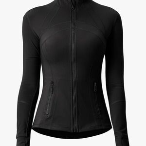 Black Women's Running Jacket with Thumb Holes